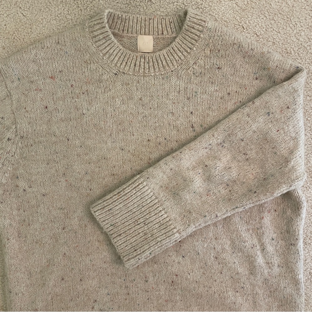 Oversized Beige Wool/Alpaca Blend Sweater